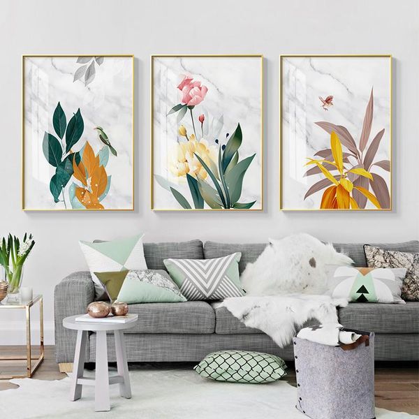 

paintings flower leaves wall pictures for living room home decoration nordic plants poster art canvas painting posters and prints