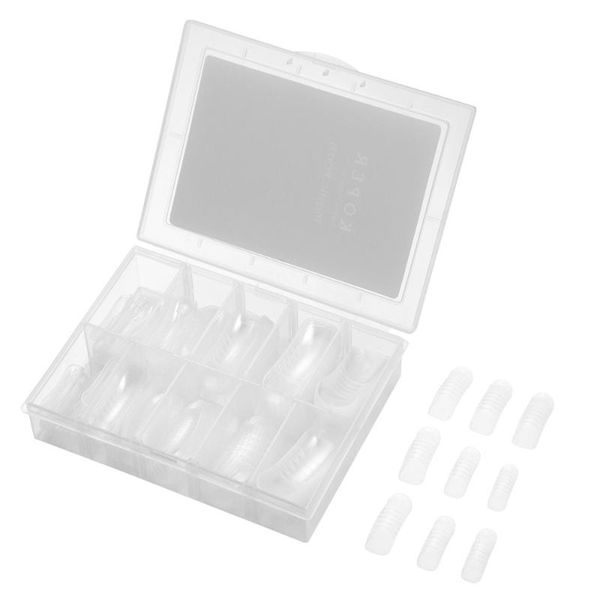 

false nails lurrose 140 pcs nail tips artificial fake large curved with scale rapid extension shaping art supplies for, Red;gold