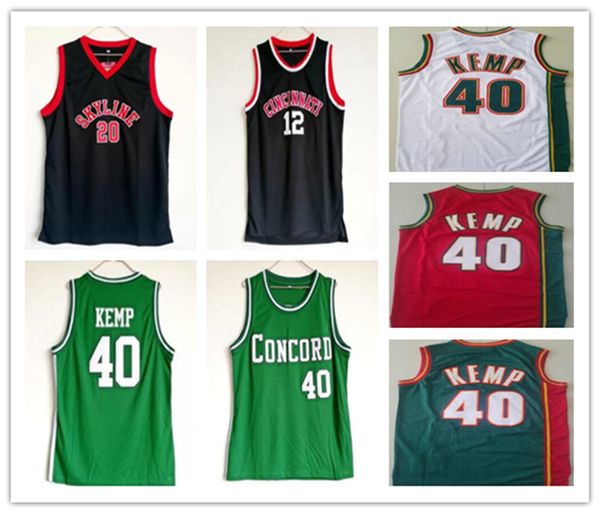 

man basketball high school 40 shawn kemp concord jersey stitched skyline 20 gary payton shirt cincinnati bearcats 12 oscar robertson jerseys, Black