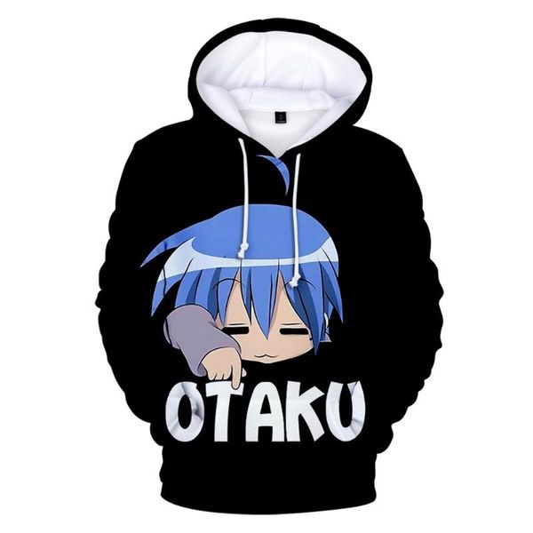 

men's hoodies & sweatshirts otaku 3d men women fashion harajuku streetwear hoodie casual long sleeve pullover clothing autumn, Black