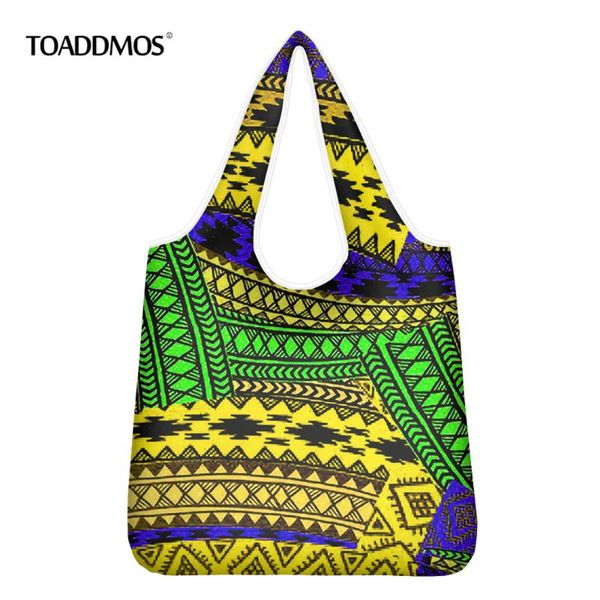 

storage bags toaddmos polynesian traditional tribal pattern women mom eco-friendly home kitchen/bathroom tote bag foldable