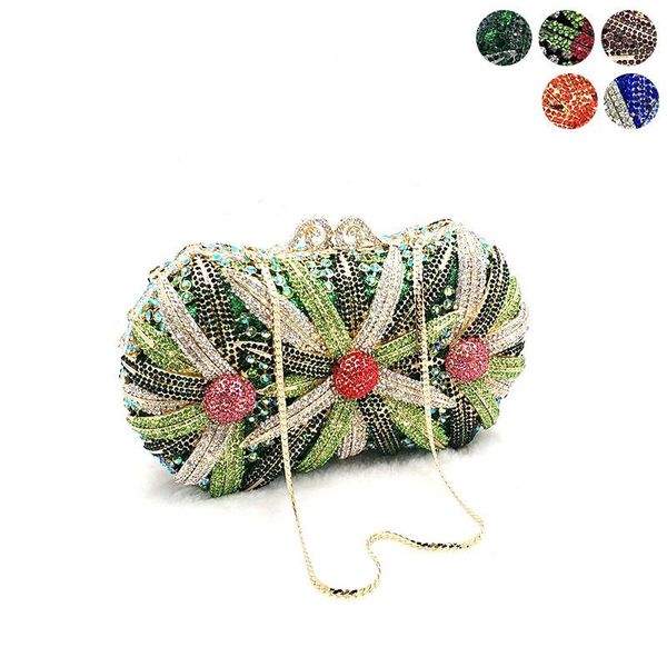 

luxury women evening party elegant bridal wedding diamond rhinestone bag crystal sunflower purses bags