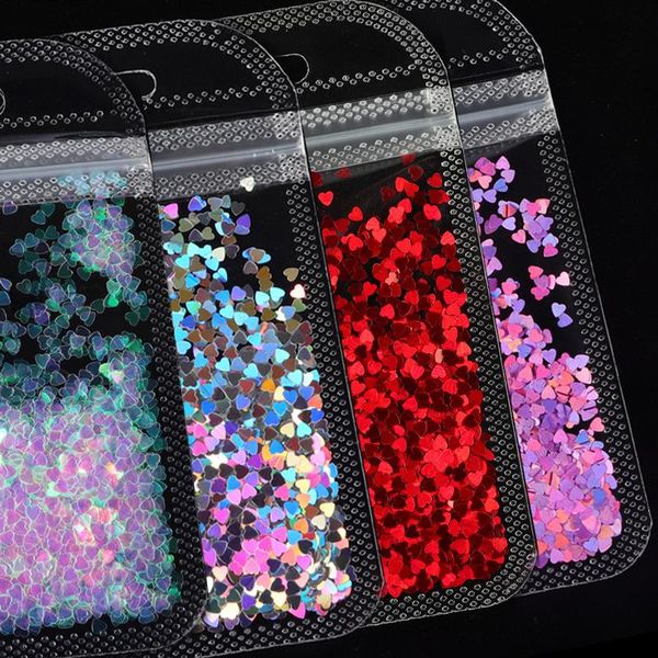 

bone bag laser heart nail sequins diy ornament art decorations, Silver;gold