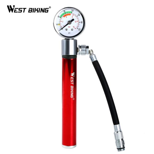 

bike pumps west biking ultralight bicycle pump with pressure gauge 120psi presta schrader cycling hand air inflator portable mini