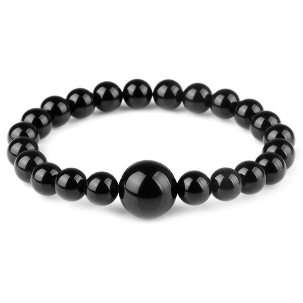 

beaded, strands natural stone ethnic style bracelets black agate tiger eyes elastic rope jewelry simple bead string for women men gifts