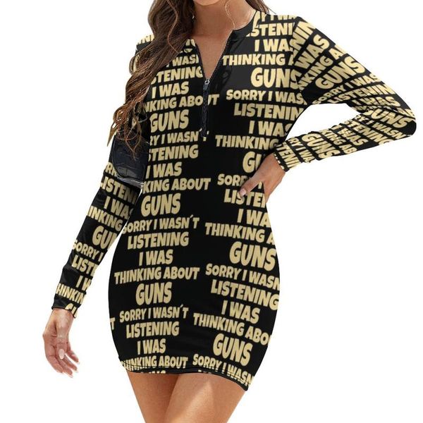 

casual dresses gun dress long sleeve patterns party bodycon tight ladies spandex beautiful one-piece, Black;gray