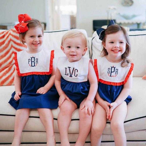 Children spainsh roupa bebê menina mão bordado macacão irmão irmã irmã combinando roupa infante espanha boutique vestuário 210615