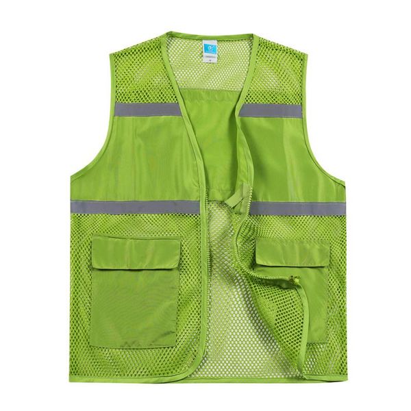 

women's vests wenqing casual lightweight outdoor work mesh zip vest with reflective strips, Black;white