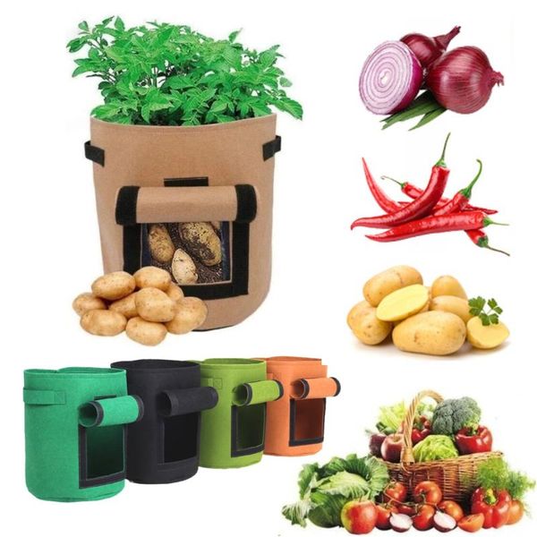 

planters & pots 4 size plant grow bags vegetable tomato potato planting greenhouse home garden flower strawberry seedss planter pot tools