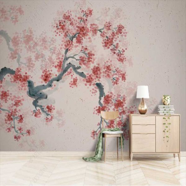 

milofi 3d custom wallpaper plum blossom decoration background wall wallpapers