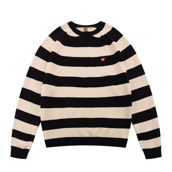 

striped sweater men women 1 fashion knit sweatshirts crewneck, White;black