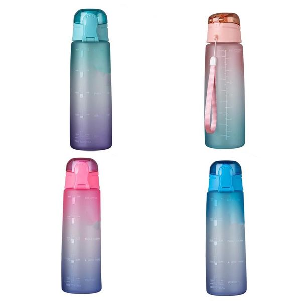 

elos-32oz fitness water bottle with time marker bpa large capacity jug for gym outdoor office work gradient