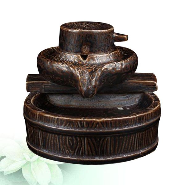 

fragrance lamps 1pc backflow incense burner aroma furnace craft ceramic holder household decoration for table (rusty color)