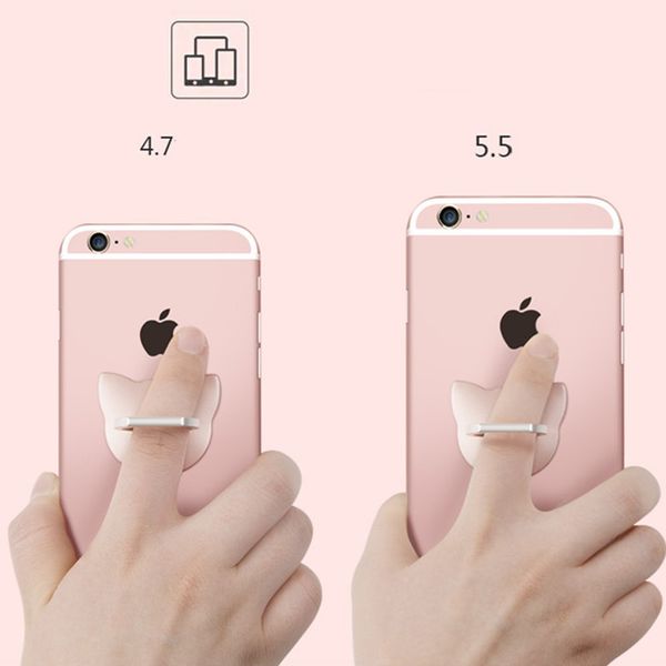 

cat head shape metal ring phone holders with stand new style cellphone holder mounts fashion for iphone samsung huawei android universal all