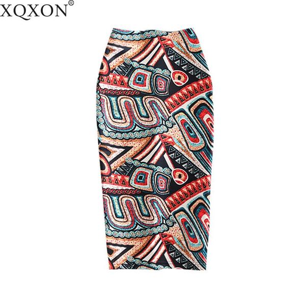 

skirts women vintage flower printing high waist bodycon slim midi split pencil female falda 24 patterns, Black