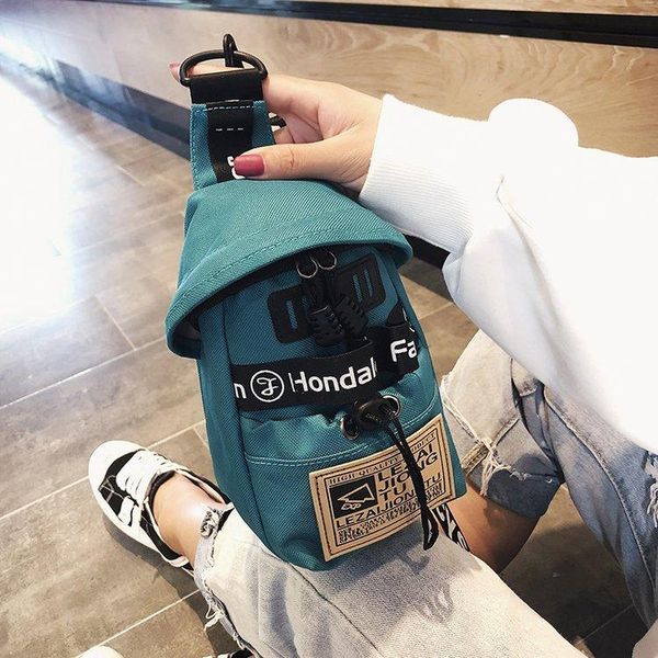 

shoulder bags 2021 fashion versatile canvas mobile phone bag korean women's chest trend personality slant across