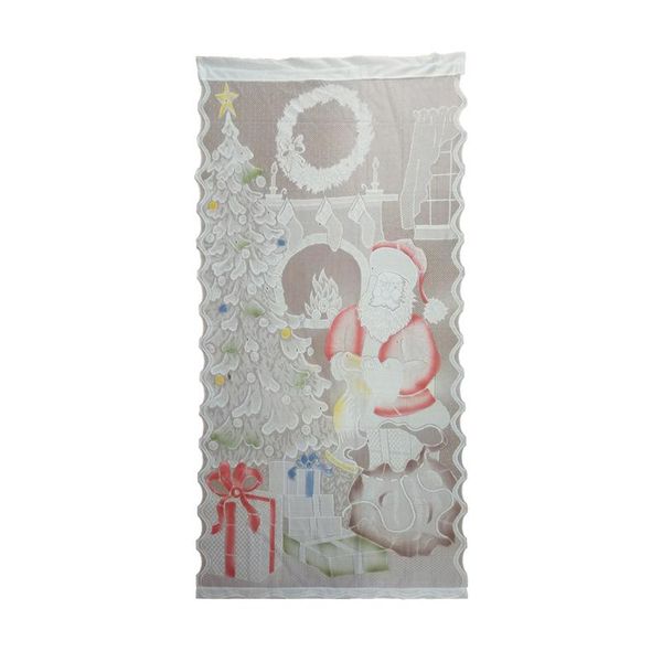 

curtain & drapes door led large bedroom living room vertical polyester party illuminated window santa claus decorative with light string