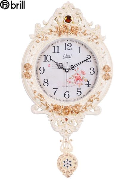 

wall clocks large clock living room vintage european swing luxury silent shabby chic watches home decor pendule murale gift