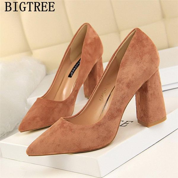

thick heel women pumps office shoes luxury heels 2021 black bigtree ladies high buty damskie dress