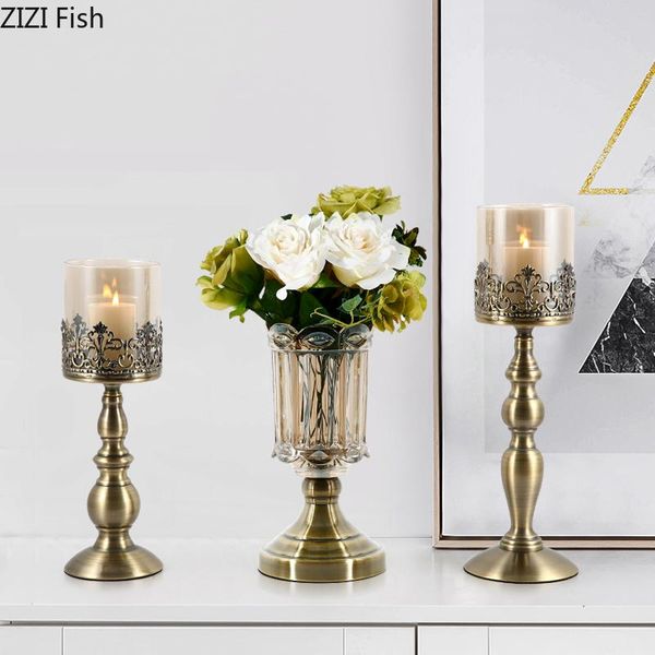 

iron candelabra christmas decorations for home table centerpieces candlestick nordic vintage decoration accessories candle holders