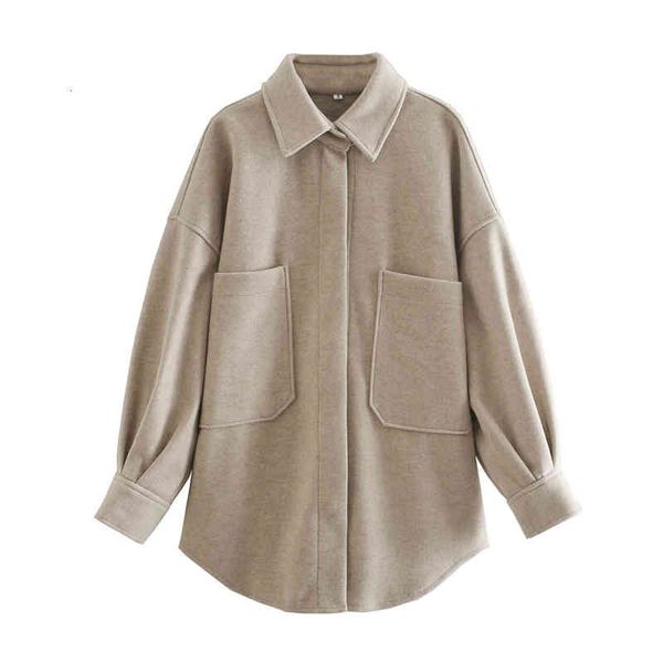 

women's trench coats streetwear women tweed fashion ladies pocket loose outercoat causal female vintage button khaki oversized 17s, Tan;black
