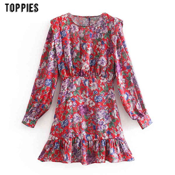 

ies dresses for women female long-sleeved early autumn dress new style dress retro floral korean style 210412, Black;gray