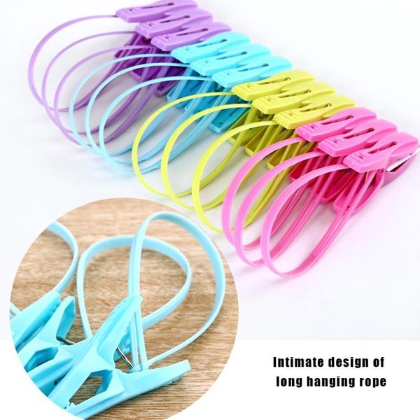 

hangers & racks plastic clothespin wind drying sock clip entrainment ring lanyard multifunctional household accessories tp-