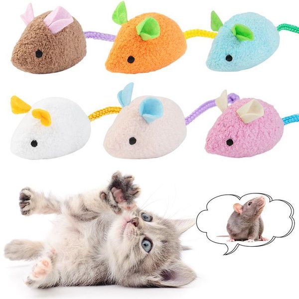 

cat toys 6pcs mouse toy realistic kitten chewing catnip interactive kawaii plush pet bite attractive supplies