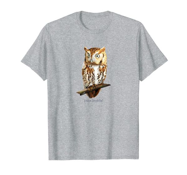 

screech owl graphic wildlife t-shirt, White;black