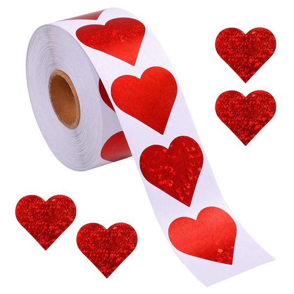 

red love heart stickers scrapbooking diy gift label sealing sticker birthday party stationery valentine's day decoration wrap