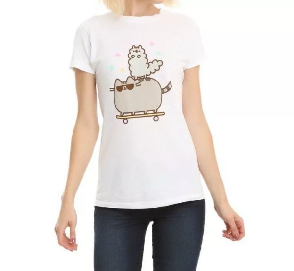 

pusheen the cat pusheen & stormy skateboard girls t-shirt nwt licensed, White;black