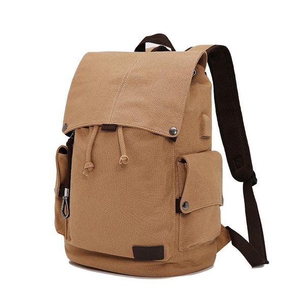 

backpack men's canvas backpacks leisure travel lapshoulder bag computer functional versatile bags 2021