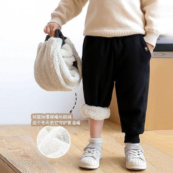 

trousers kids boys winter warm sports pants baby girl born plus thick velvet long children legging, Blue