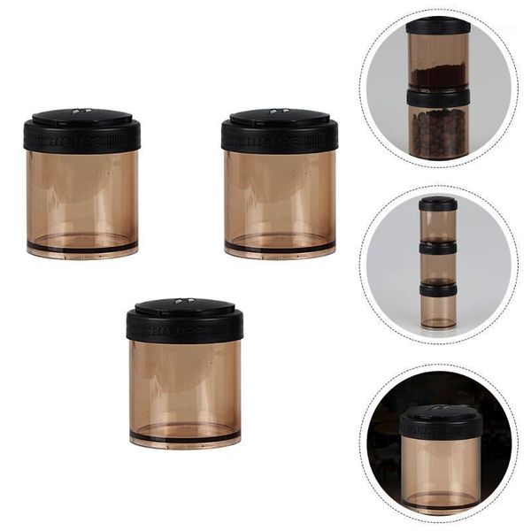 

storage bottles & jars 3pcs boxes coffee powder tin sealed with cover