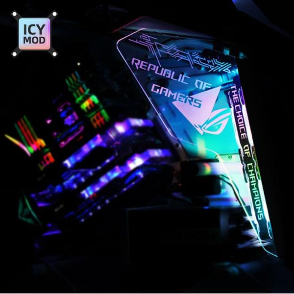

fans & coolings cougar conqueror chassis lamp board customization luminous panel side power rgb effect rog mod