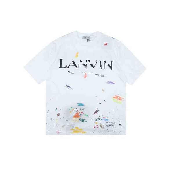 

galery dept lanvin hand painted graffiti print short sleeve, White;black