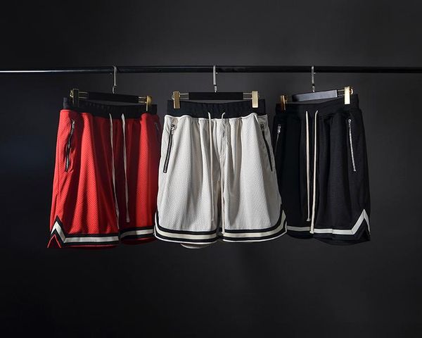 

god fog high version the main trend fifth season loose mesh five-point shorts male street style men's, White;black