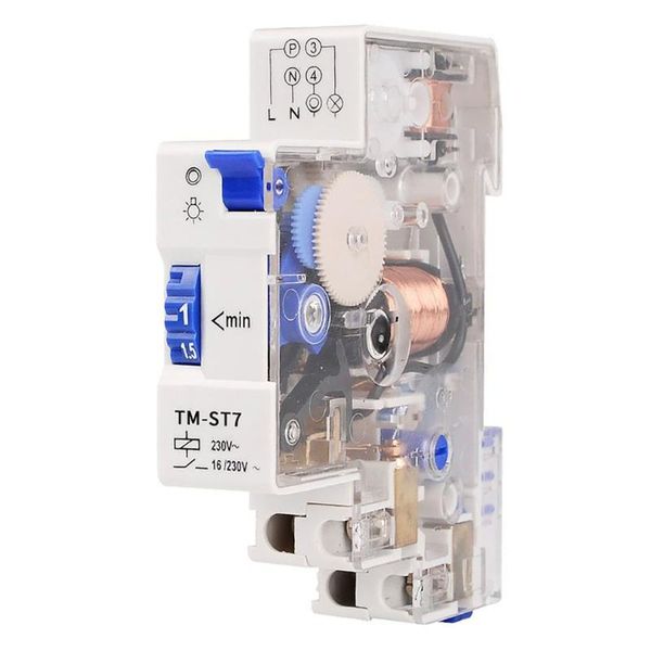 

timers tm-st7 220v ac 7 minutes mechanical timer 18mm single module din rail staircase time switch clock