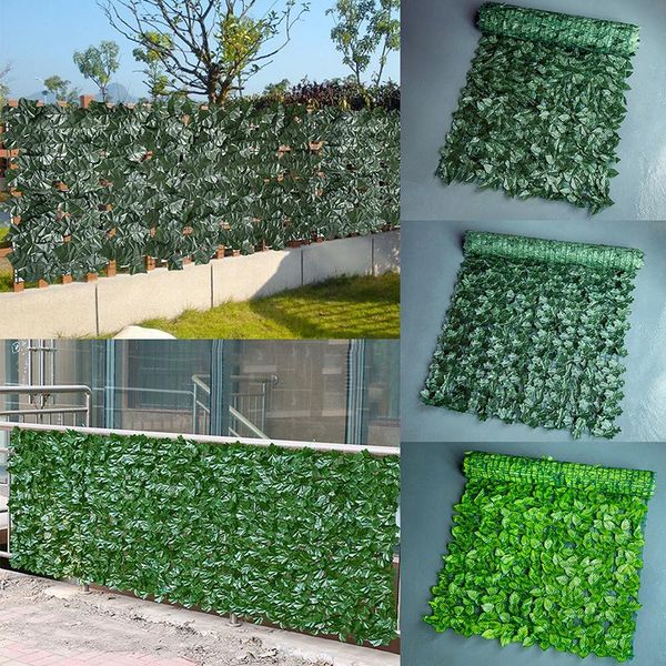 

artificial green leaf fence net hedges faux ivy vine decoration for outdoor garden decorative flowers & wreaths