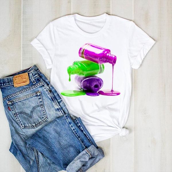 

men print 3d bottle t shirt casual color beauty cute lady graphic ladies clothes tee female mens clothing, White;black