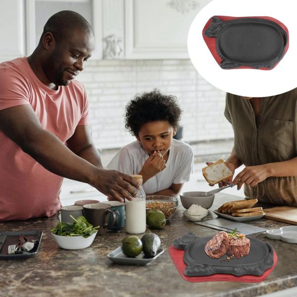 

tools & accessories 1pc steak fry pan non-stick grill cookware bbq tray barbecue teppanyaki plate