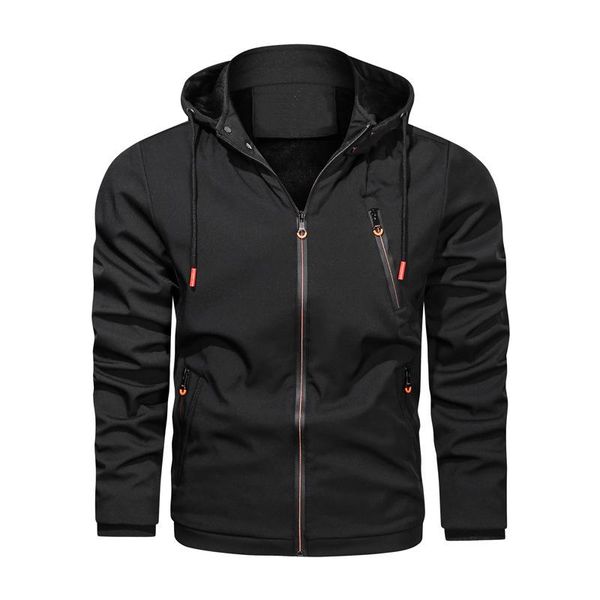 

men's jackets 2021 autumn sport fashion windproof jacket casual with hood material jaquetas, Black;brown