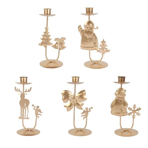 

candle holders wrought iron holder xmas cartoon pattern lighting candlestick for wedding home tablechristmas decoration accessories