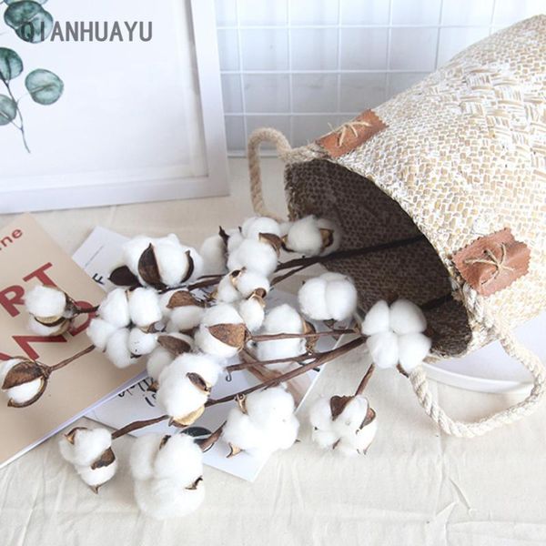 

decorative flowers & wreaths naturally dried cotton farmhouse artificial flower filler floral branch for diy wedding party decoration fake h