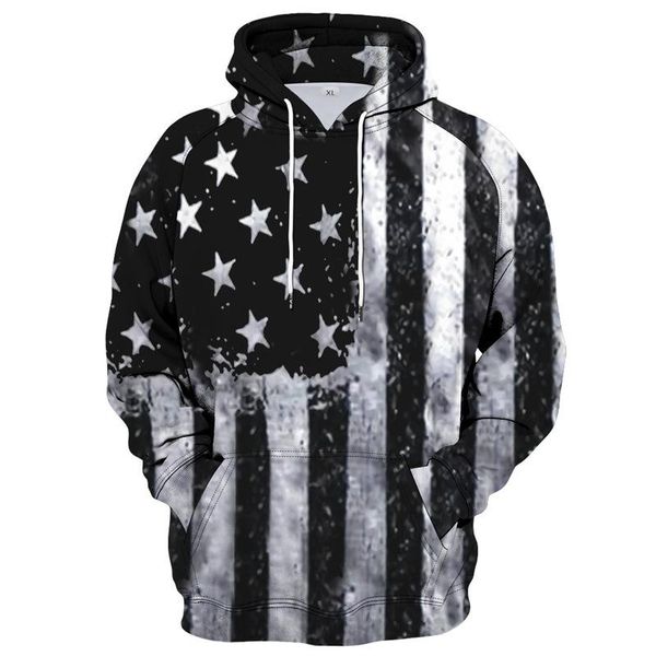 

men's hoodies & sweatshirts fashion usa flag 3d printed hoodie casual sports streetwear spring autumn thin sweatshirt pullovers comfort, Black