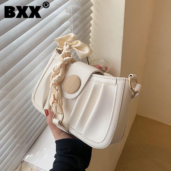 

evening bags [bxx] simple solid color pu leather crossbody for women 2021 summer shoulder bag trending luxury hand hs181