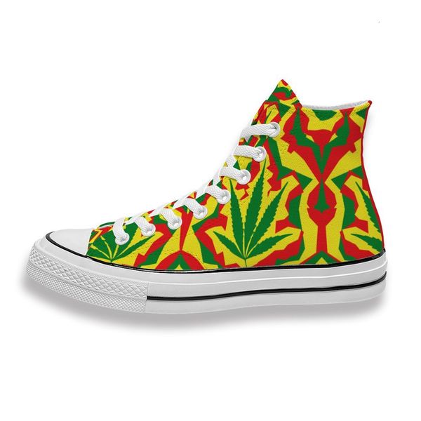 

custom printed abstract red green morphine leaf sneakers high mens womens running shoes skateboard diy trainers canvas casual shoe