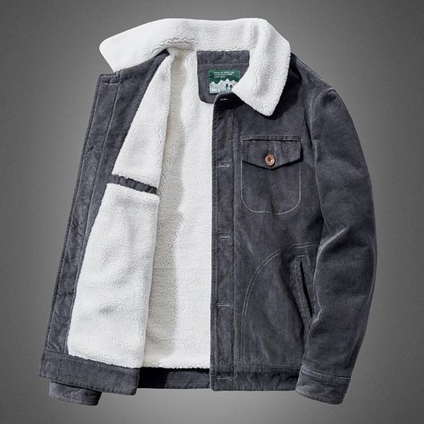 

men's jackets men winter corduroy coats thermal warm outwear clothing for male windbreak coat plus size m-5xl -40, Black;brown