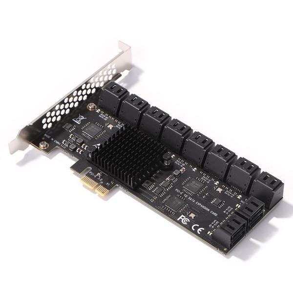 

computer cables & connectors 20 port pcie expansion card sata 3.0 controller adapter riser 6gbps for desktop
