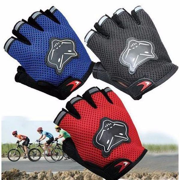 

cycling gloves cool motorcycle riding men women sports antiskid silicone gel half finger outdoor, Black
